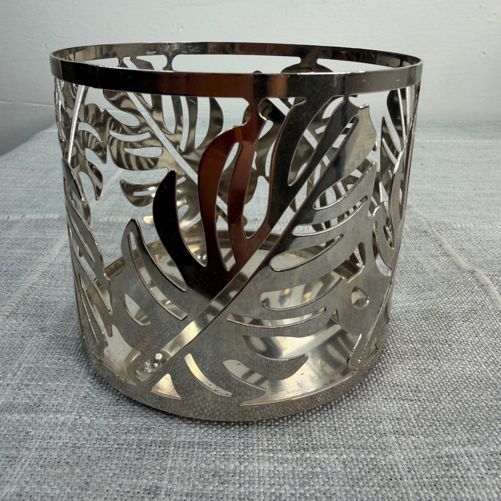 Slatkin & Co. 3 Wick Candle Holder With Palm Leaves Bath & Body